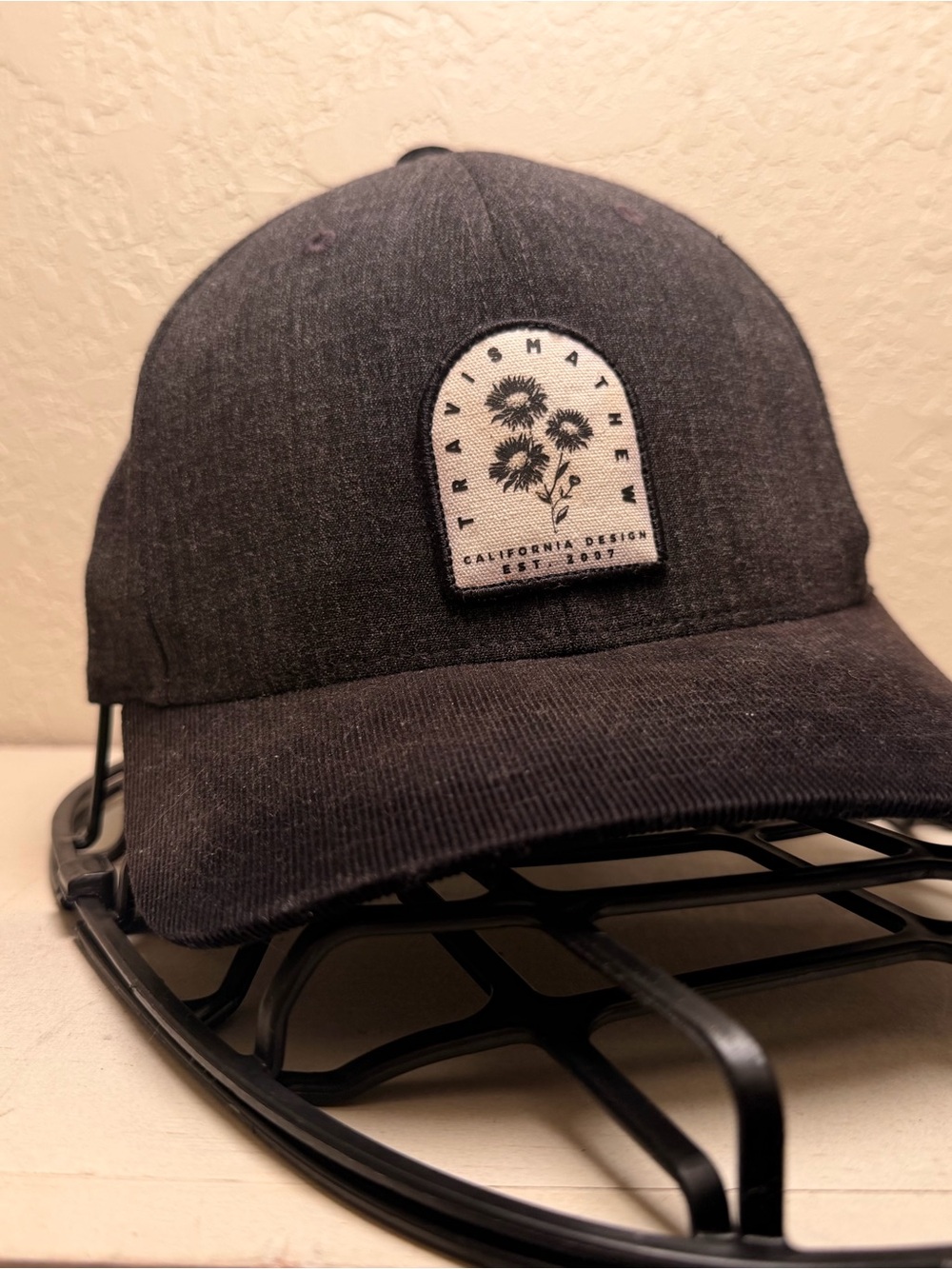 Travis Mathew Dark Gray Floral Patch Baseball Cap